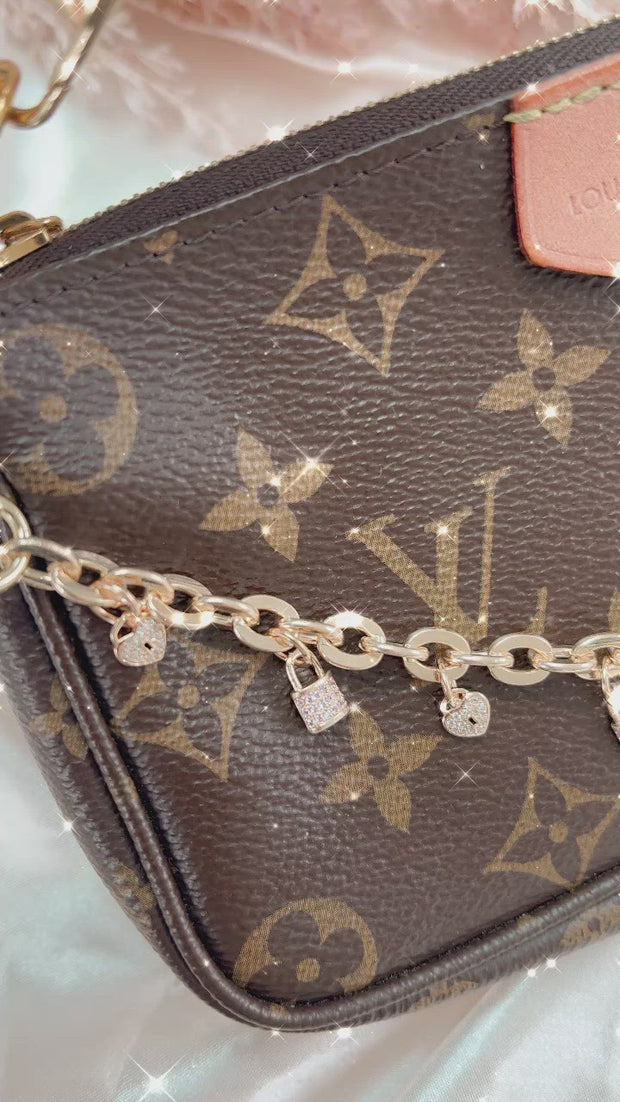 Louis Vuitton Gold Brown Handbags Charms Key Chain HandBag Charm in Dust  Bag at 1stDibs