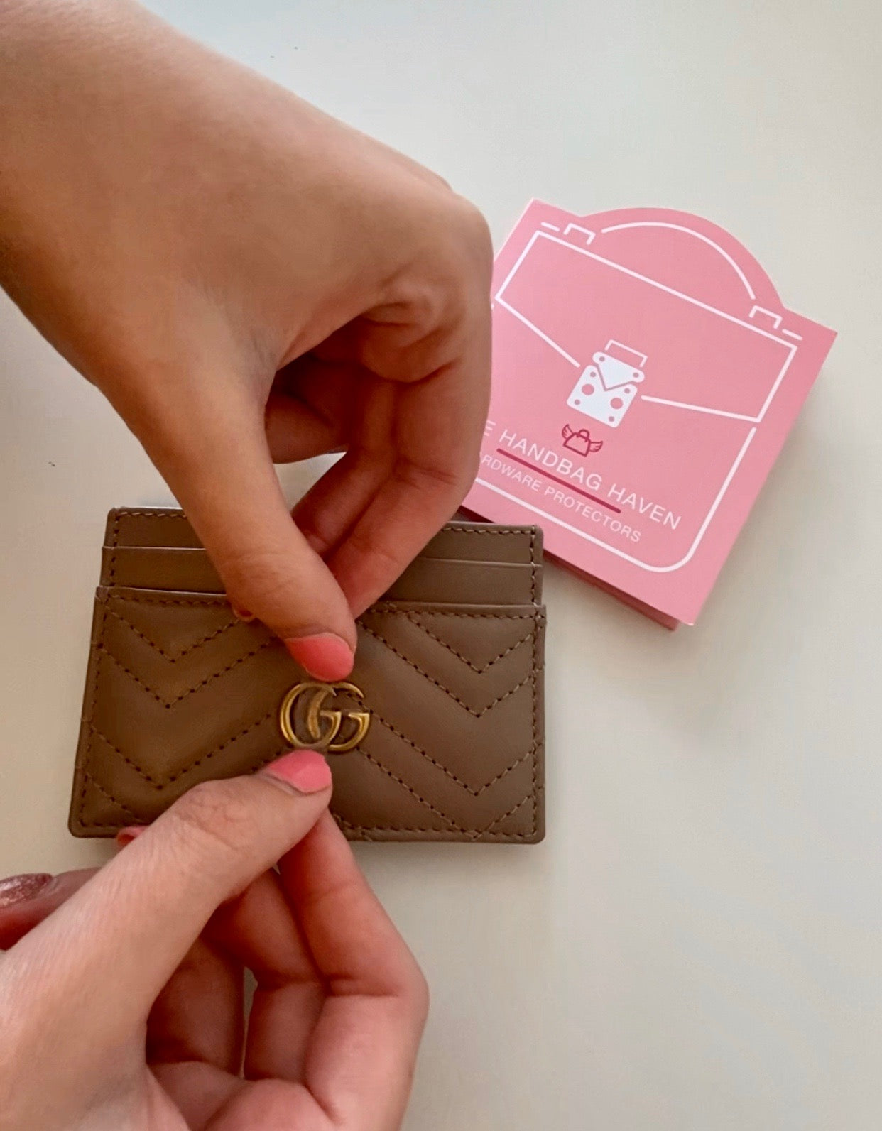 Gg marmont card case best sale dusty pink